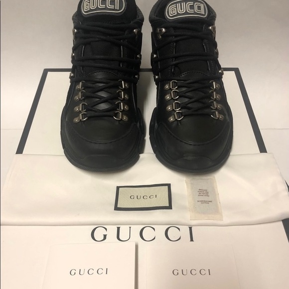 GUCCI FLASHTREK HIKING LOW TOP BOOTS SNEAKER OVERSIZED G9 WOMEN BLACK - Picture 4 of 7